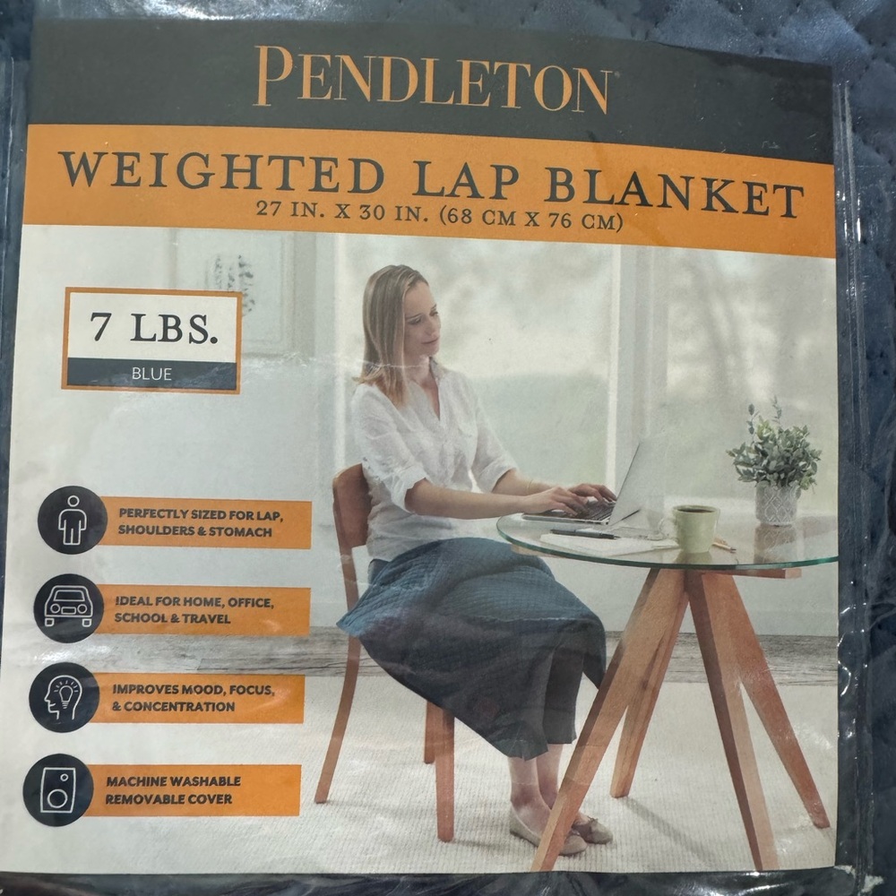 NEW Pendleton weighted lap blanket 7lbs 27” x 30” grey